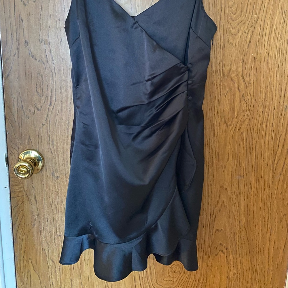 Black, satin, SizeM, mini dress, Forever21